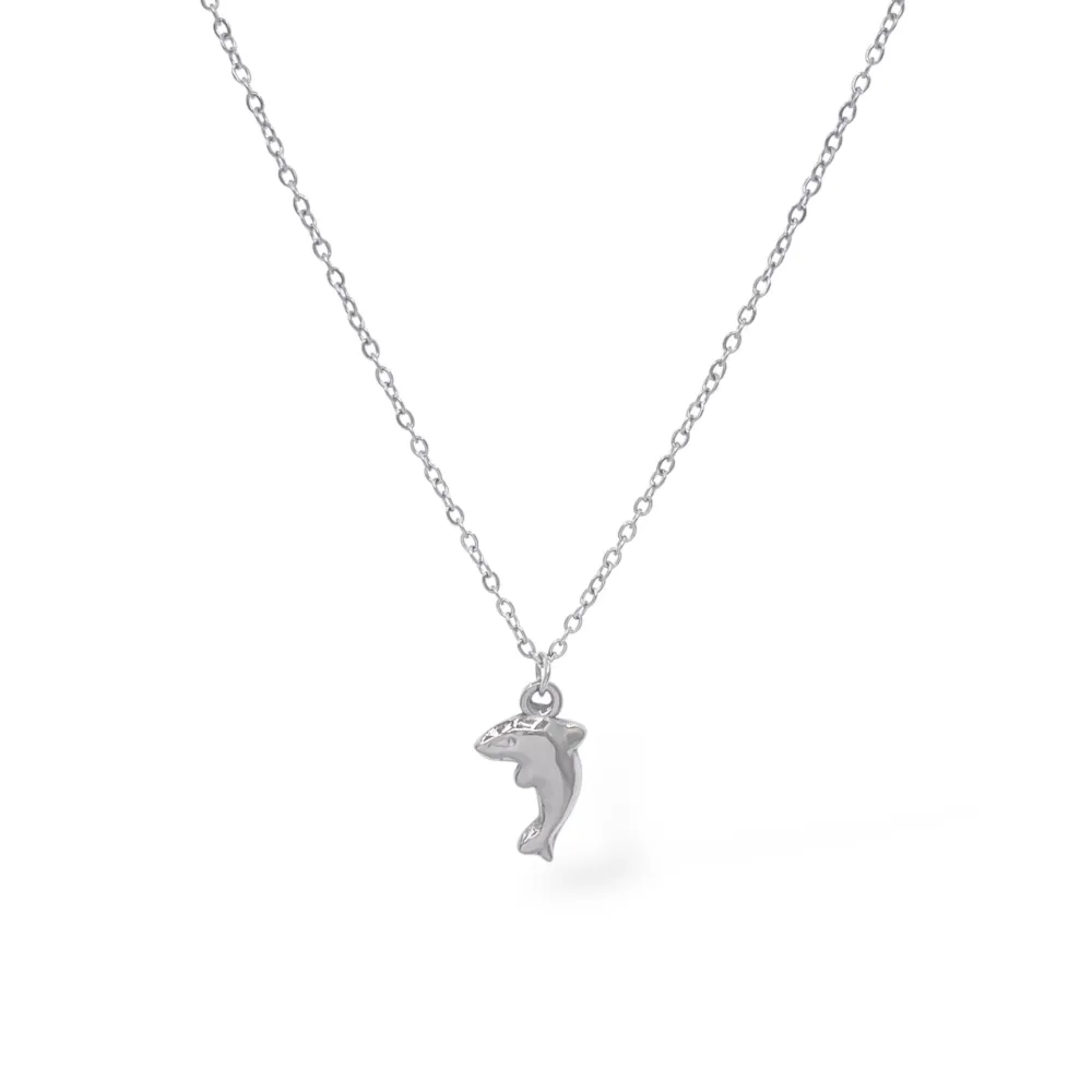 Delfino-Collana Corta in Acciaio - CL-413-3737 (Argento)