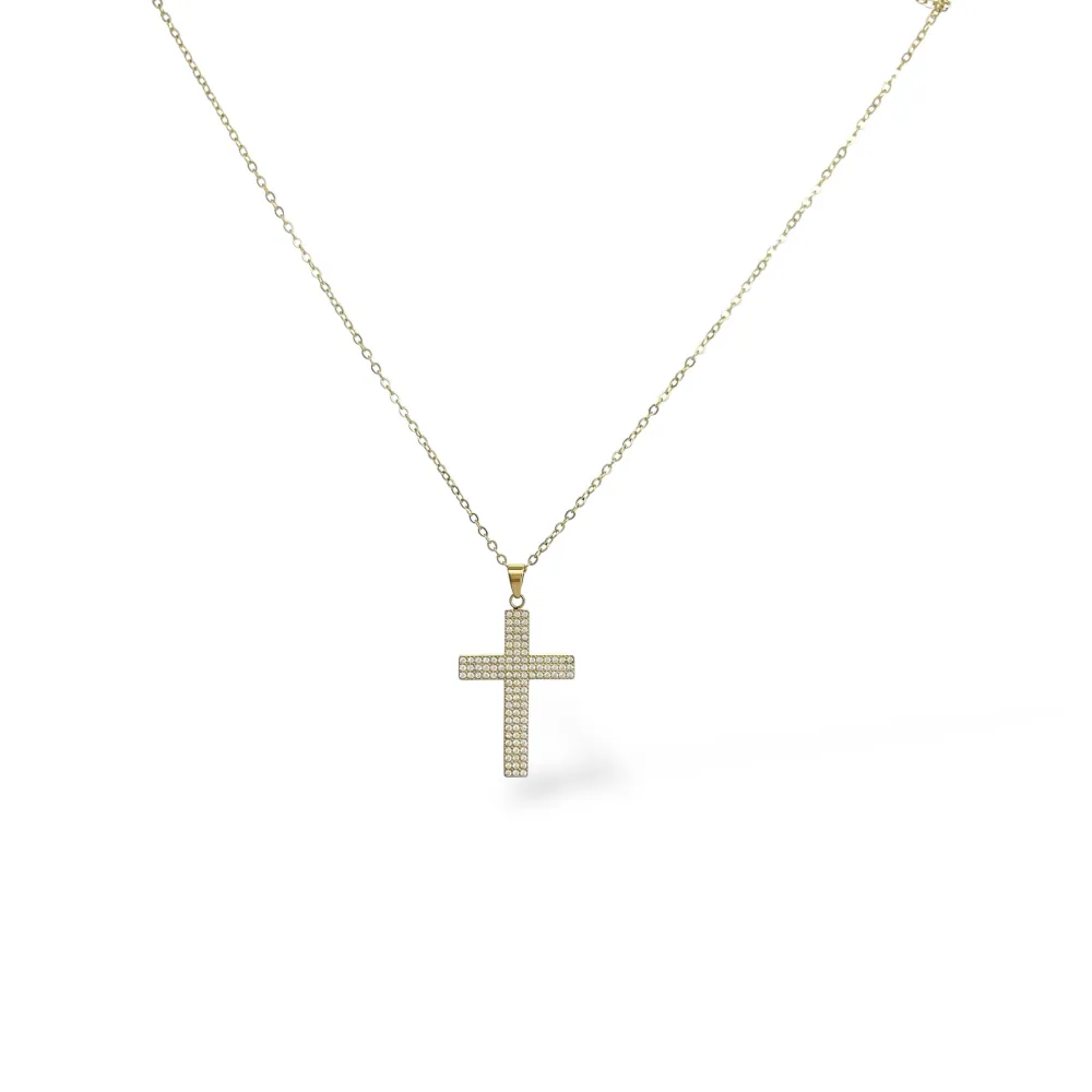 Croce -Collana Lunga in Acciaio - CL-791-04
