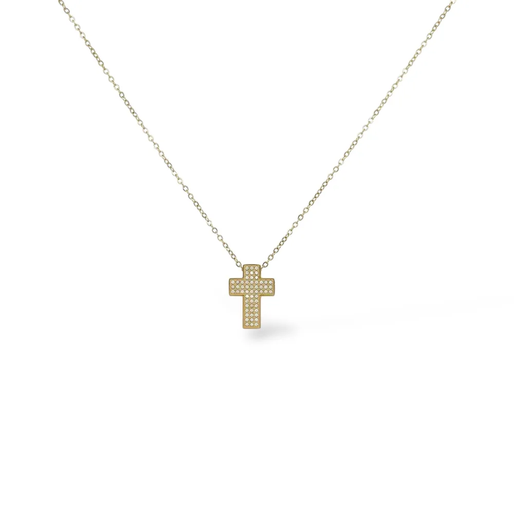 Croce -Collana Lunga in Acciaio - CL-791-05