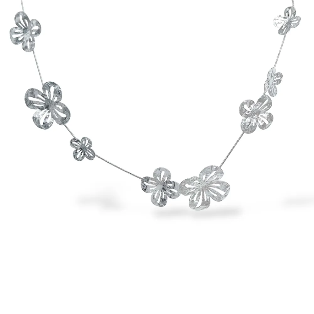 Fiore-Collana Corta in Acciaio - CL-795-10535