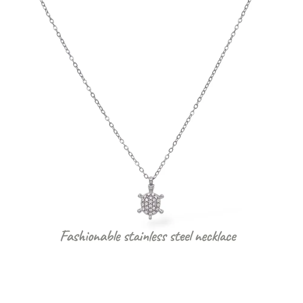 Tartaruga -Collana Corta in Acciaio - CL-795-10538 (Argento)