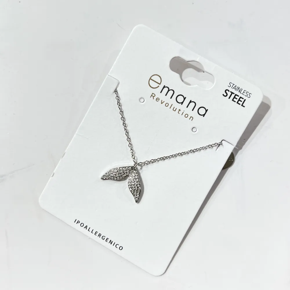 Coda di Pesce -Collana Corta in Acciaio - CL-795-10623 (Argento)