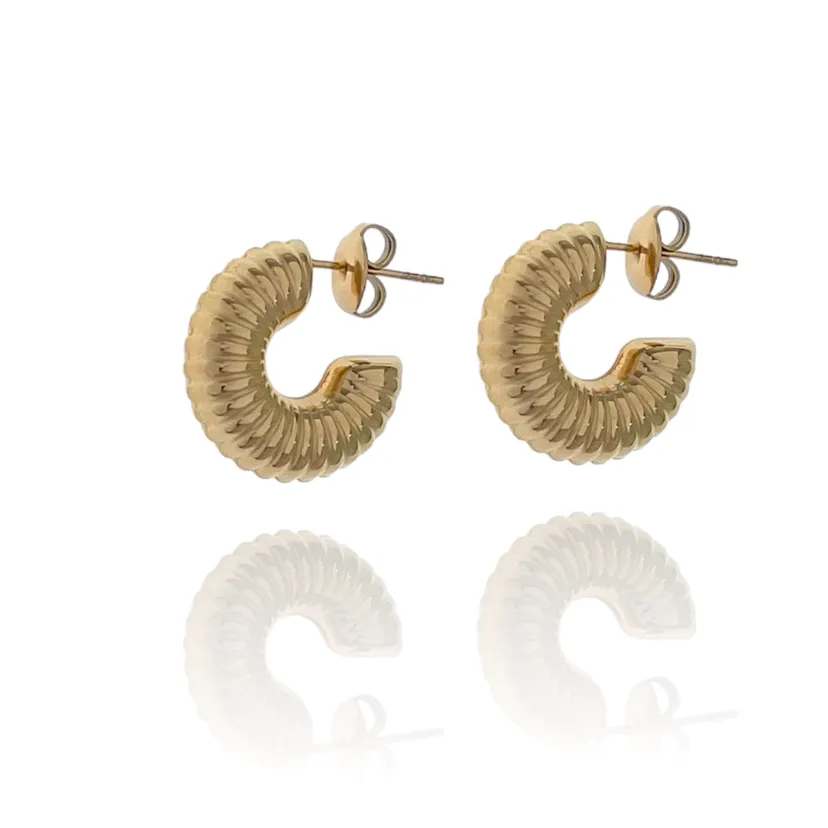 Cerchio Intrecciato -Orecchini in Acciaio - OR-103-AA4053E