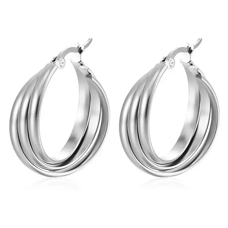 Forma Particolare -Orecchini in Acciaio - OR-103-AA5566E (Argento)