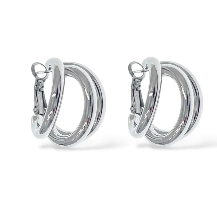 Forma Particolare -Orecchini in Acciaio - OR-103-AA5570E (Argento)