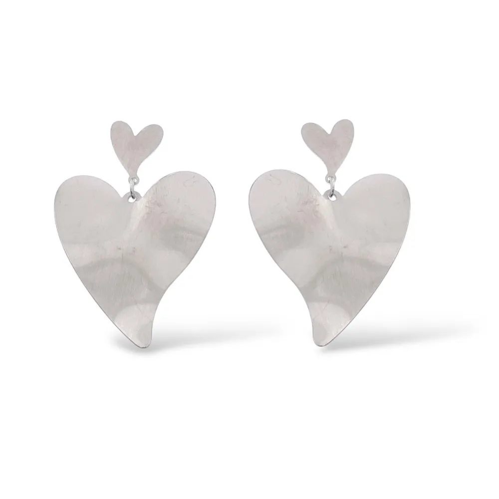 Pendente Cuore -Orecchini in Acciaio - OR-103-AA6129E (Argento)