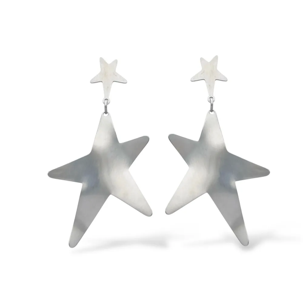 Pendente  stella -Orecchini in Acciaio - OR-103-AA6130E (Argento)