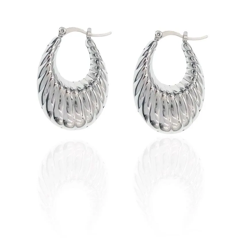 Cerchio-Orecchini in Acciaio - OR-413-1011 (Argento)