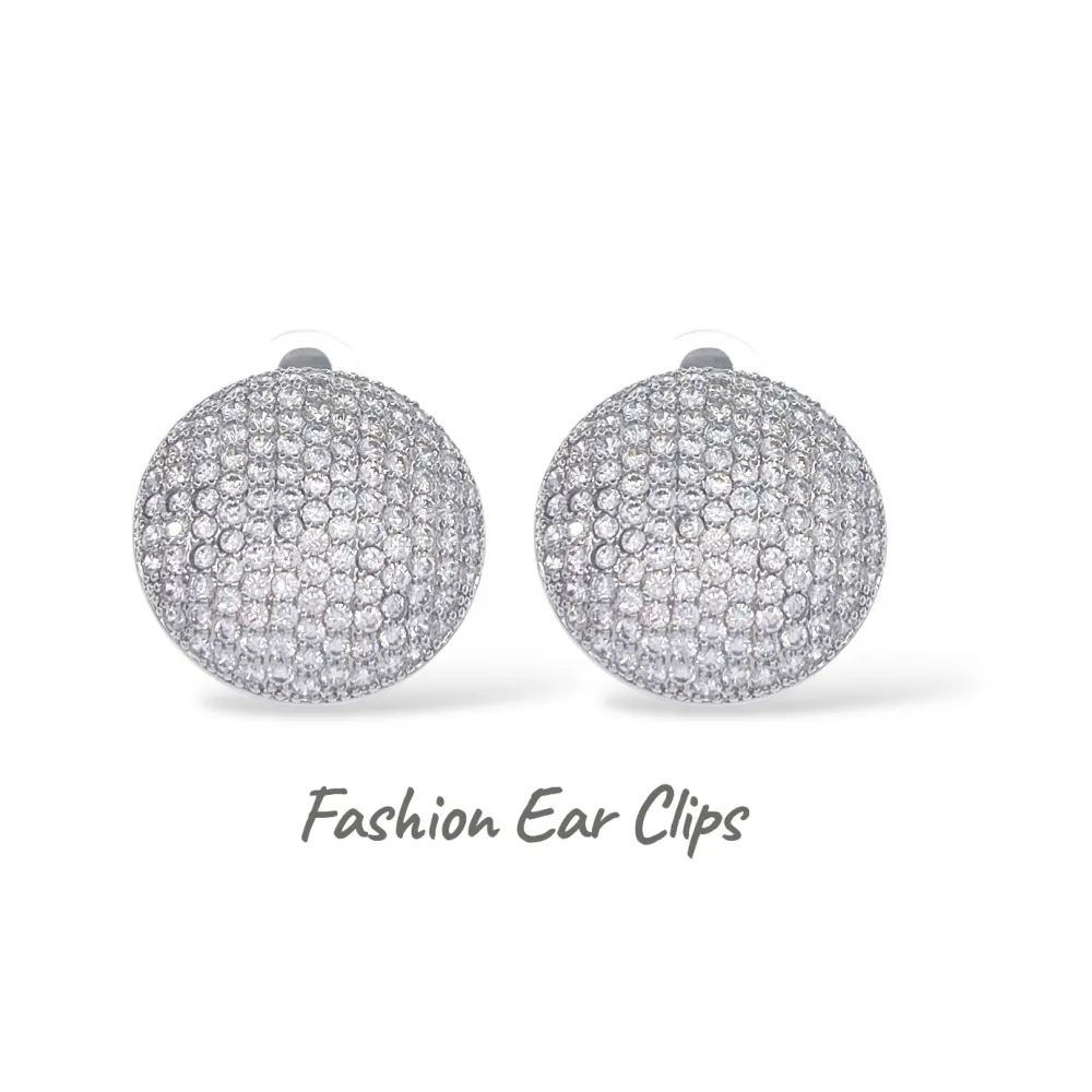 Ovale con Zirconia-Orecchini a Clip - OR-506-392