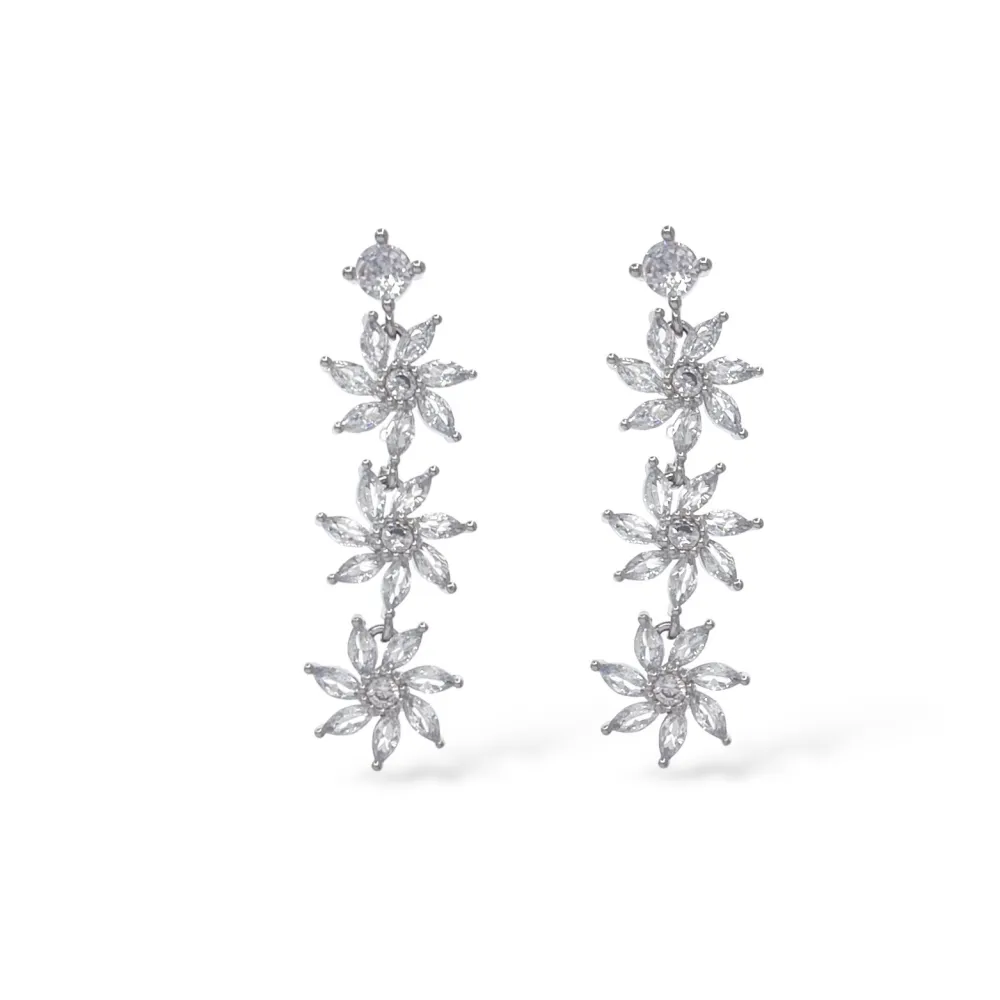 Fiore pendente-Orecchini con Cubic Zirconia - OR-506-430
