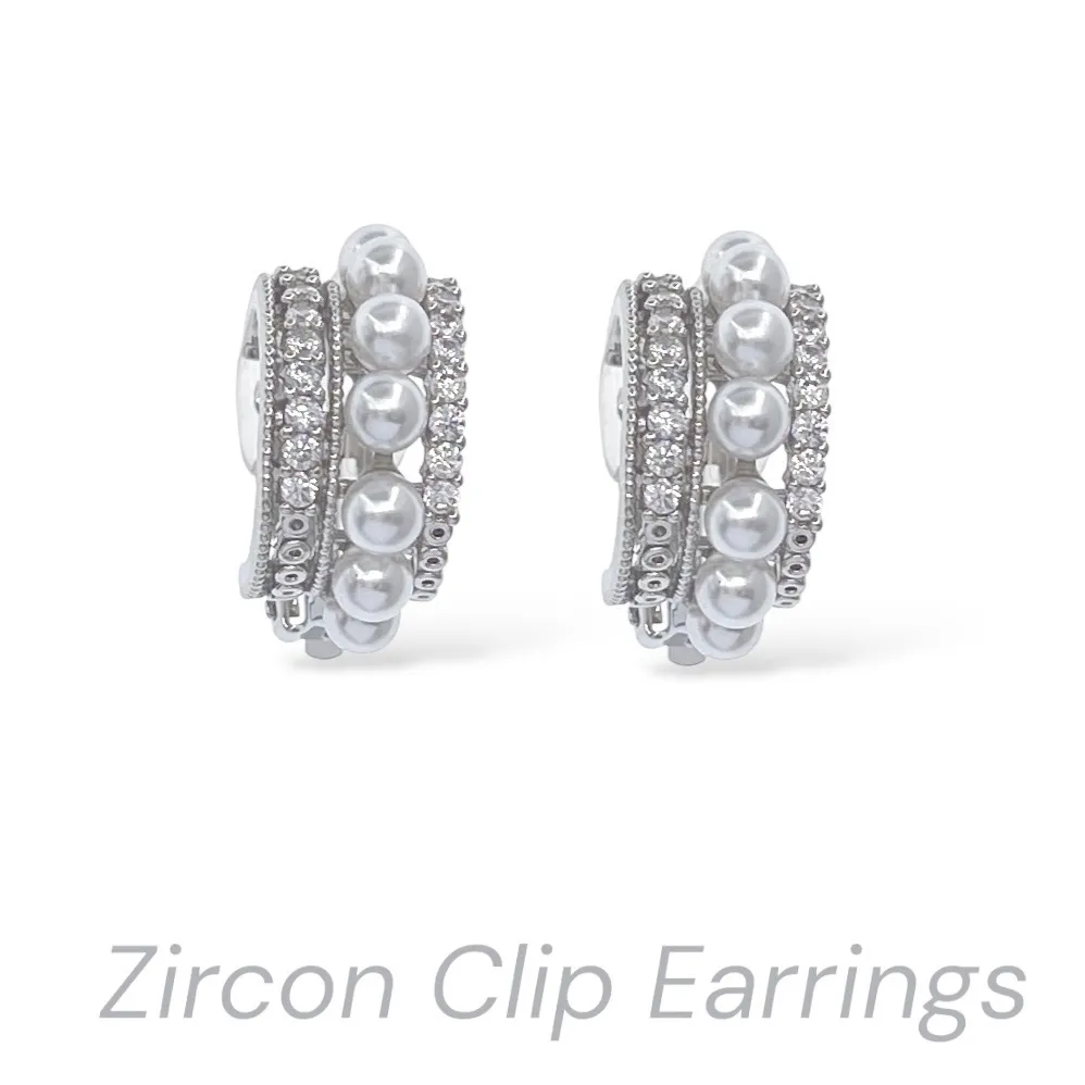 Cerchio con Perla-Orecchini a Clip - OR-506-435 (Argento)