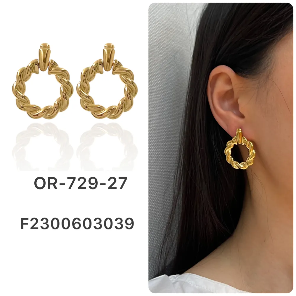 Cerchio-Orecchini in Acciaio - OR-729-27 (Oro Giallo)
