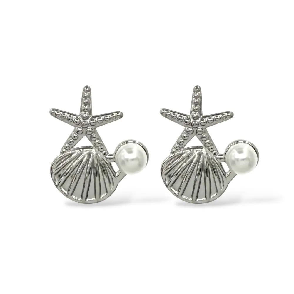 Stella Marina-Orecchini in Acciaio - OR-774-06 (Argento)