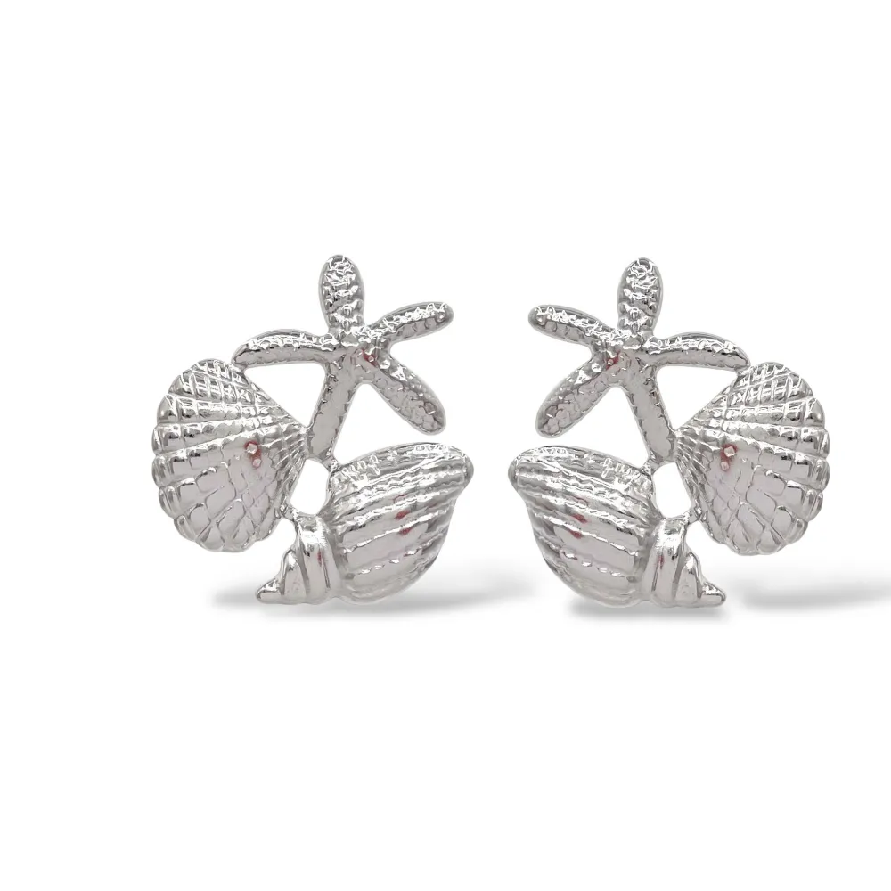 Stella Marina-Orecchini in Acciaio - OR-774-08 (Argento)