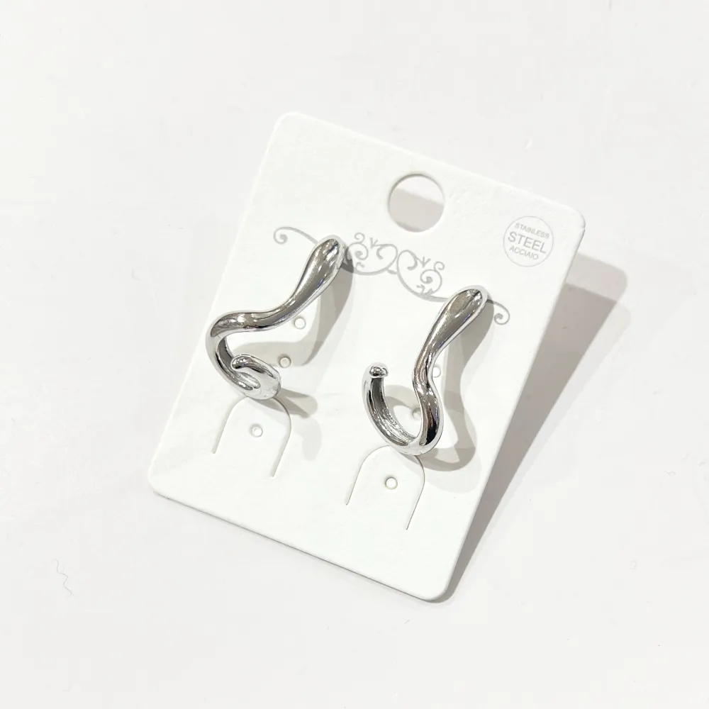 Filo serpente-Orecchini in Acciaio - OR-774-100 (Argento)