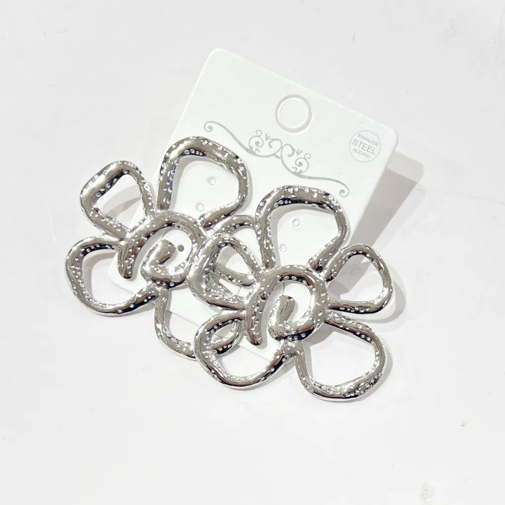 Fiore Grande-Orecchini in Acciaio - OR-774-101 (Argento)