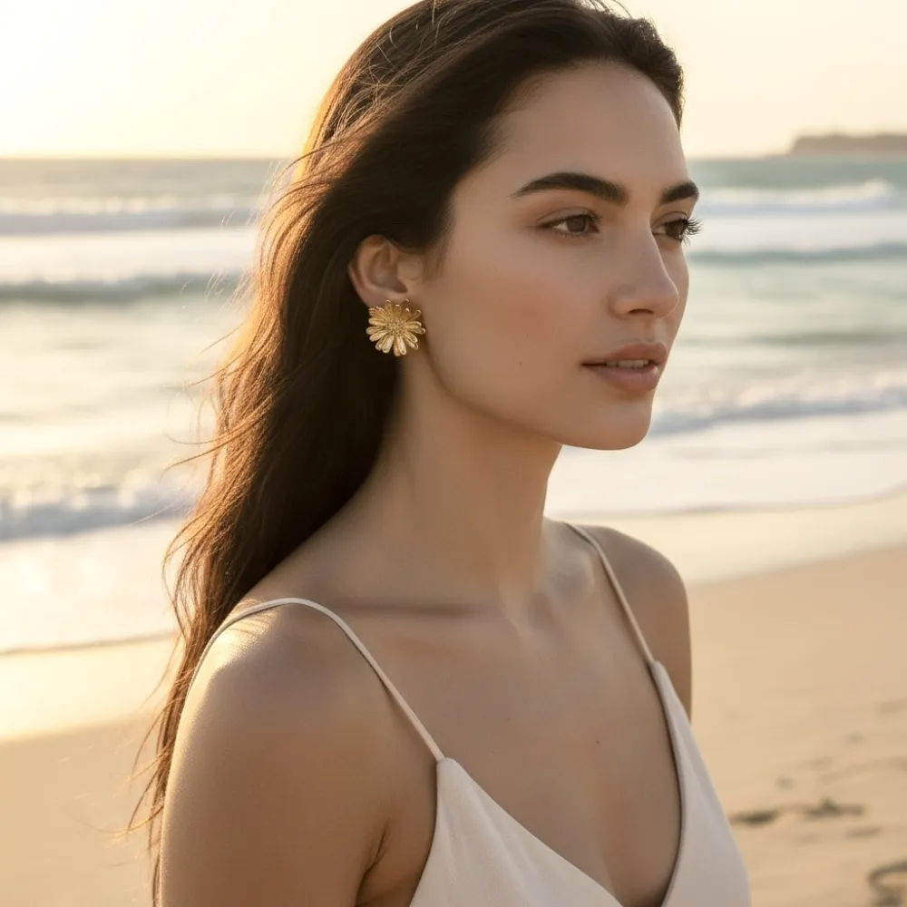 Fiore Margherita-Orecchini in Acciaio - OR-774-73 (Argento)