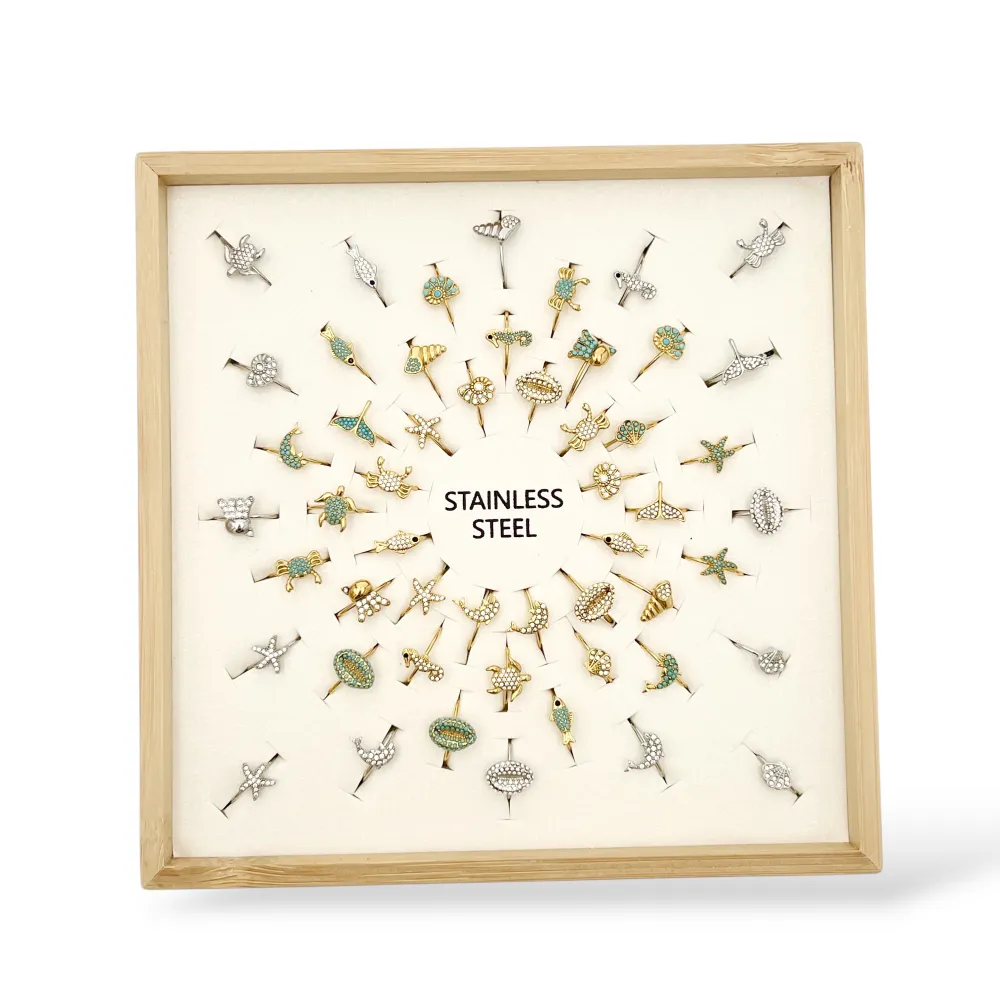 [AN-795-14188] Soggetti Mare-52 pz Anelli in Acciaio - AN-795-14188