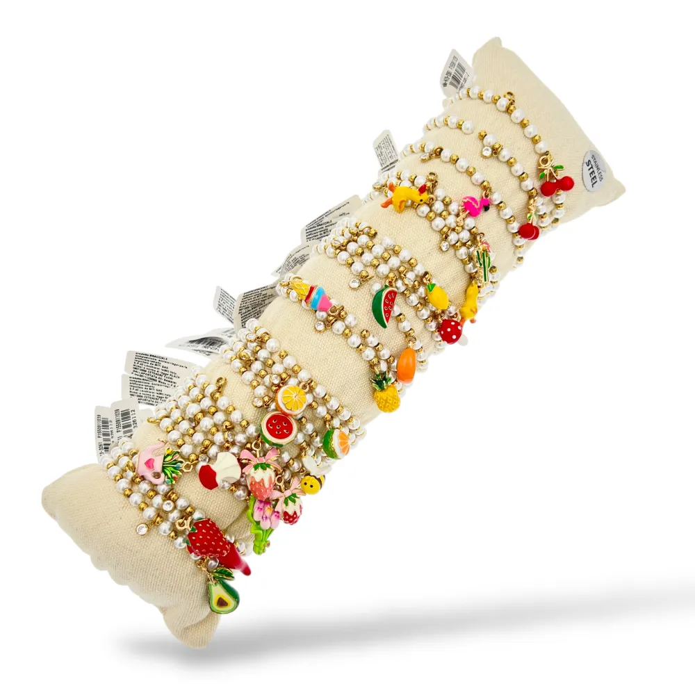[BPA-413-3261] Mix smaltati-24pz Bracciali Elastici in Acciaio - BPA-413-3261