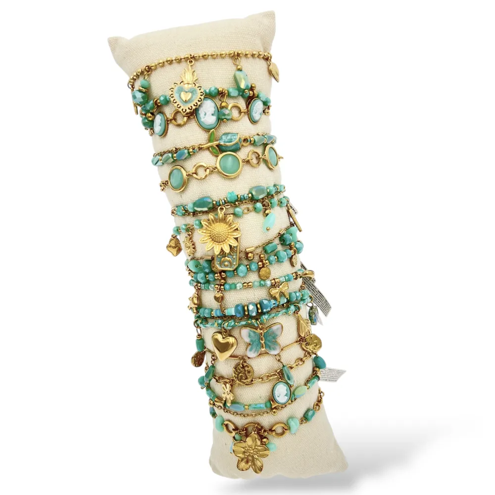 [BPA-732-580] Mix Soggetti-16pz Bracciali in Acciaio - BPA-732-580 (Turchese)