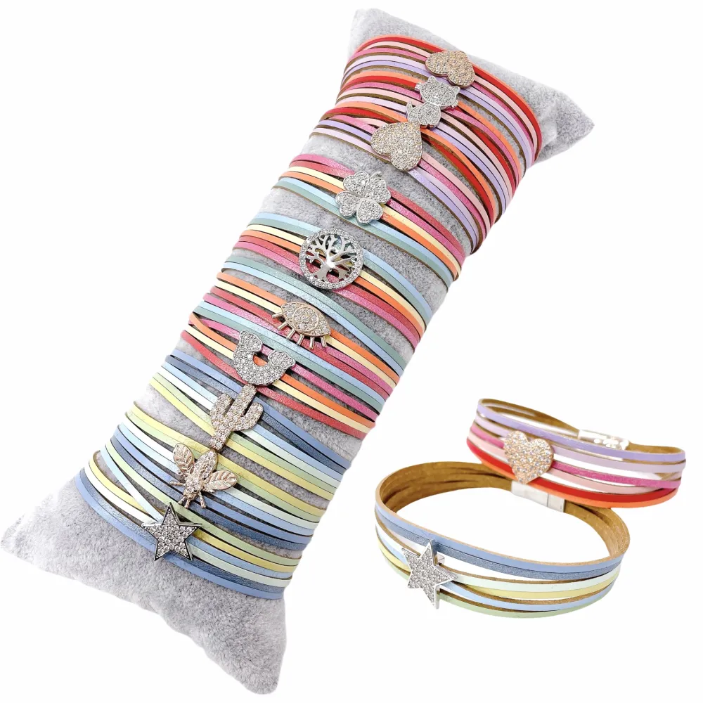 10Pz Bracciali +Cuscino in Omaggio - BPM176-168-Multifili con Charmes-10 Pz Bracciali