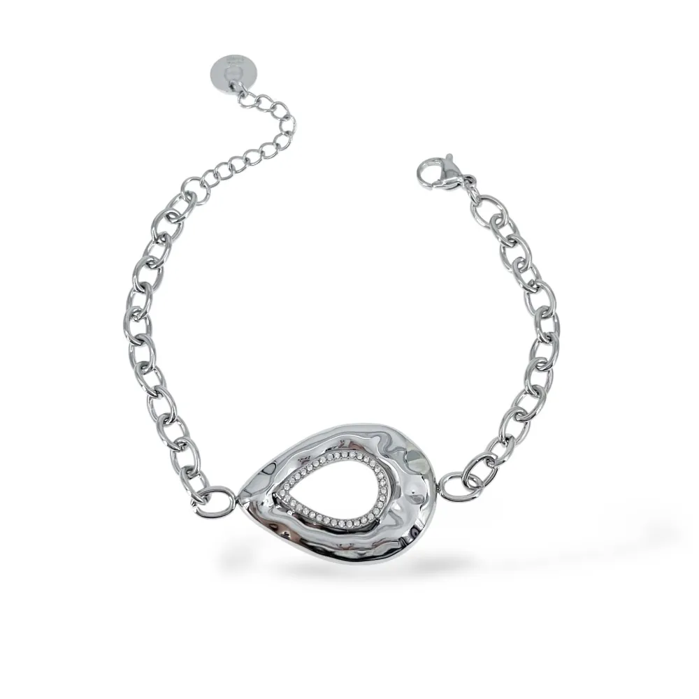 Bracciale a goccia -Bracciali in Acciaio  - BR-795-15229 (Argento)