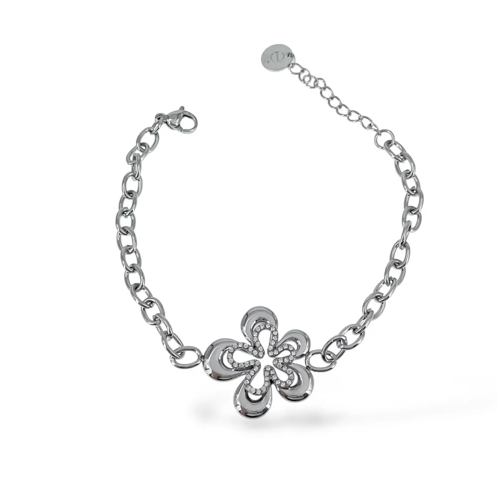 Bracciale a fiori -Bracciali in Acciaio - BR-795-15230 (Argento)