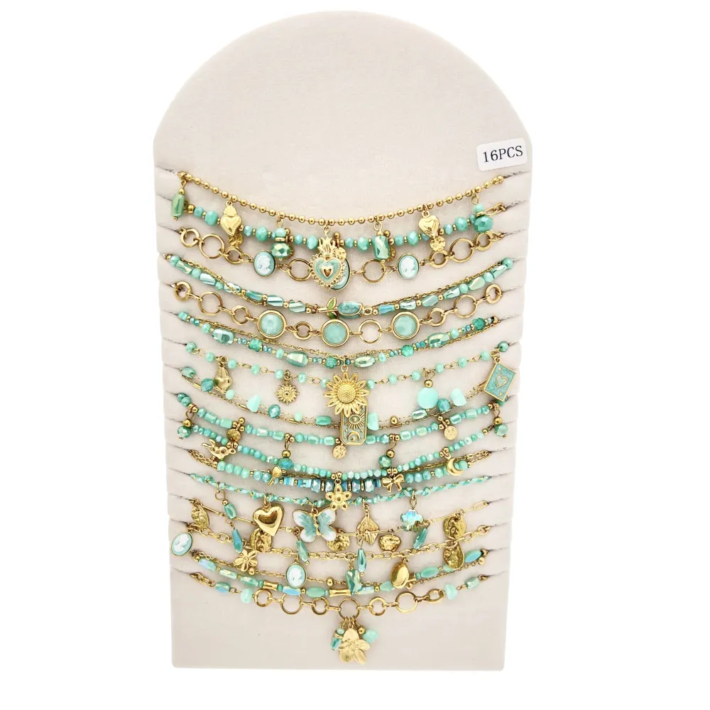 Mix Modelli -16pz Collane Corte in Acciaio - CL-732-579