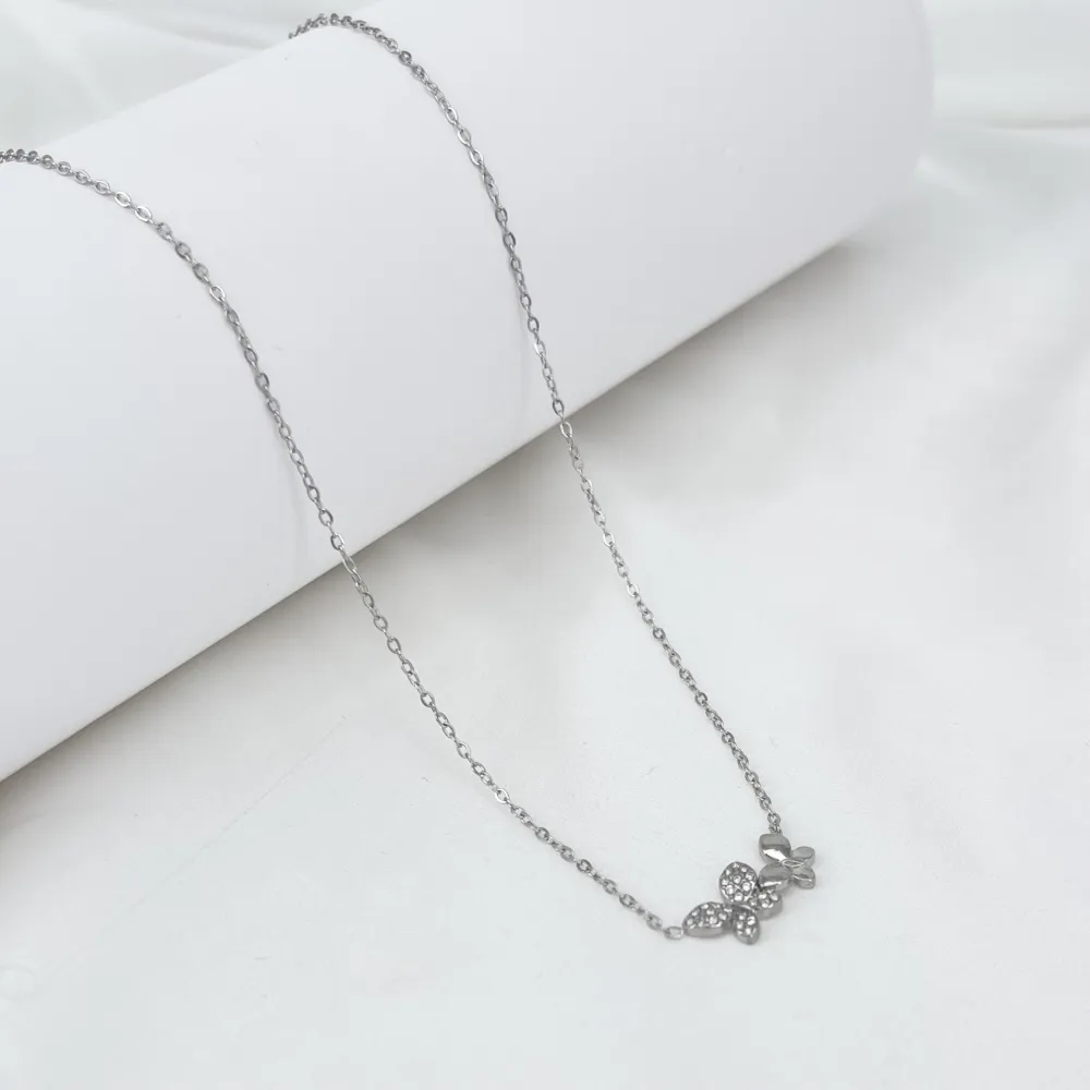 [CL-795-10618] Pantera-Collana Corta in Acciaio - CL-795-10618 (Argento)