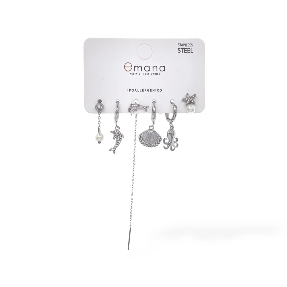 Mare Mix Set 6pz  Orecchini  in Acciaio - OR-103-AA6479  Set 6pz
