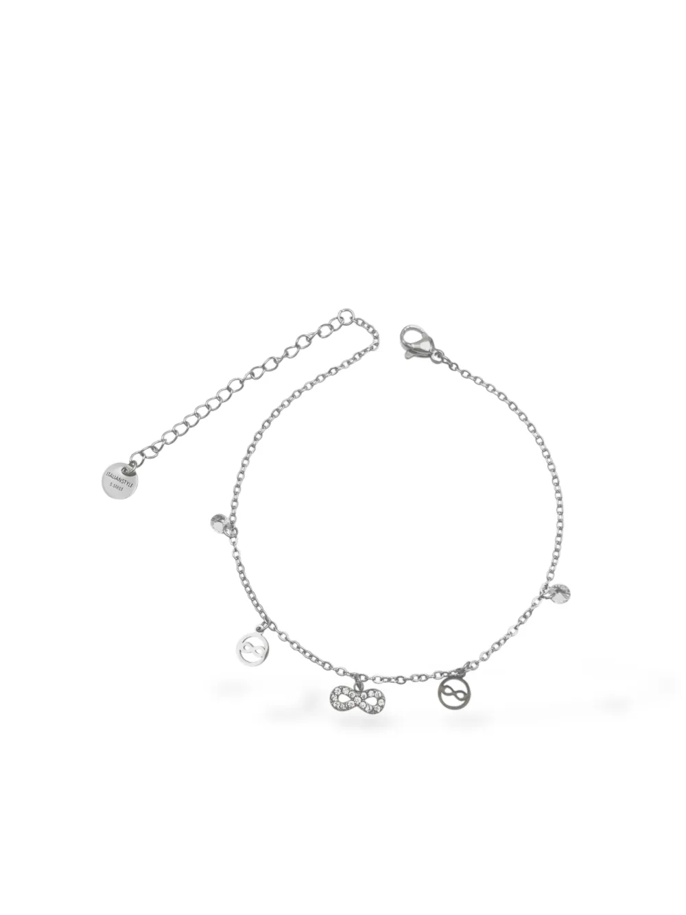 Infinito con p.luce-Cavigliera in Acciaio - CA-103-AA1553B