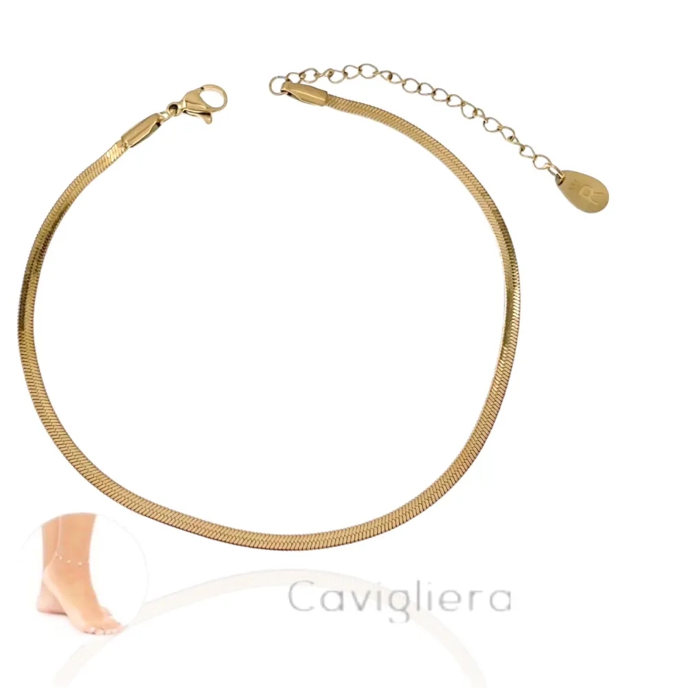 Catena Serpente 3mm-Cavigliera in Acciaio - CA-413-322 3mm