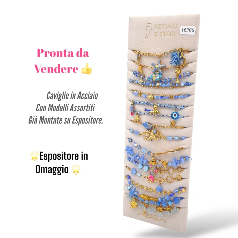 Mix Modelli Pesce Mare-16pz Cavigiere in Acciaio - CA-732-589 (Blu)