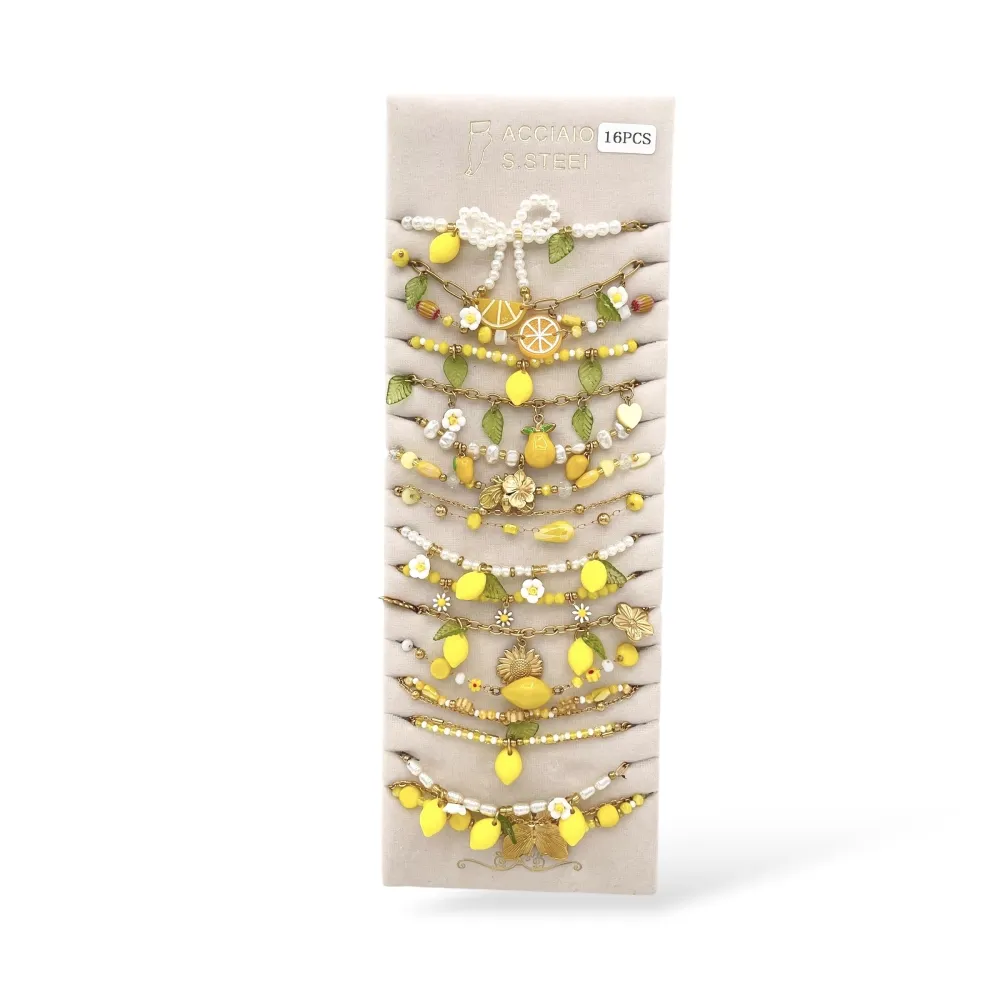 [CA-732-634] Mix Modelli Giallo Limone-16pz Cavigiere in Acciaio - CA-732-634
