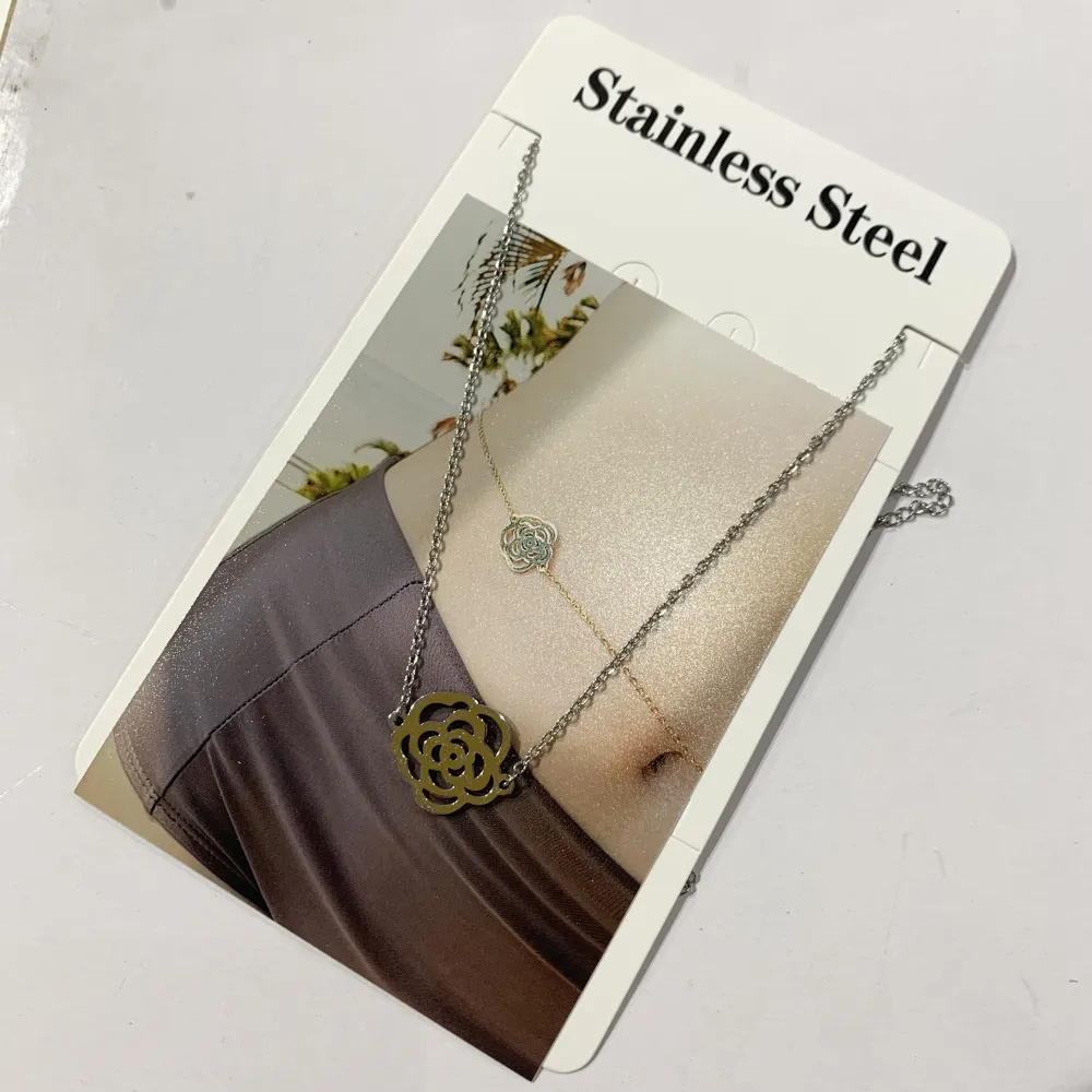Catena con Rosa-Catenina da Vita in Acciaio - CEI-700-29 (Argento)