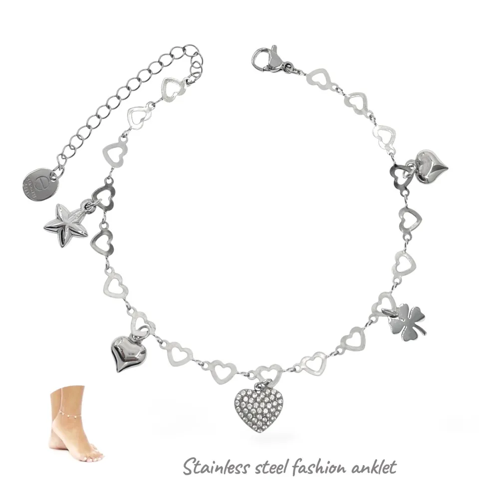Cuore- Multi Pendenti Caviglie in Acciaio - CV-103-AA5885B
