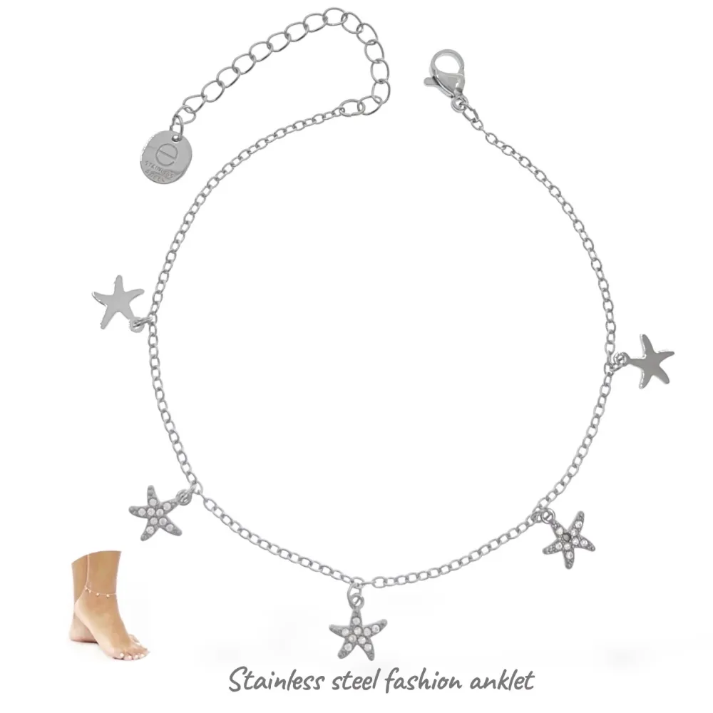 Stella- Multi Pendenti Caviglie in Acciaio - CV-103-AA6256B
