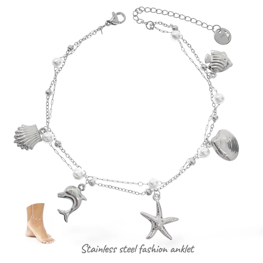 Mare- Multi Pendenti Caviglie in Acciaio - CV-413-200 (Argento)