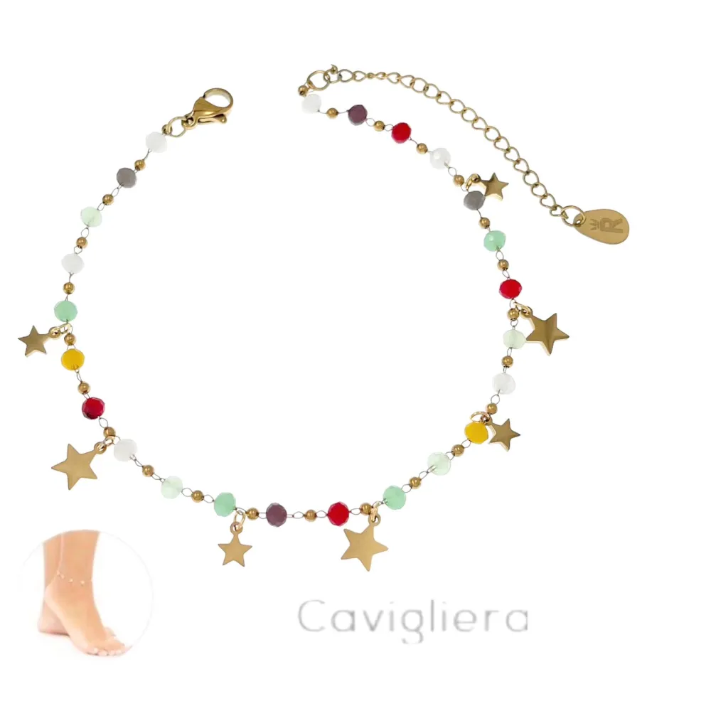 Cristalli con Stella-Cavigliera in Acciaio - KAV-413-253S