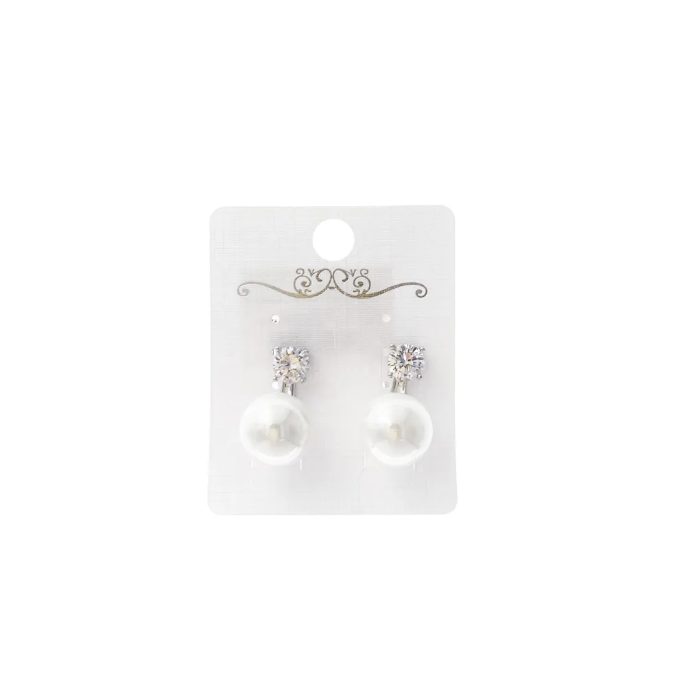 [OR-TEH0541 14mm] P.luce Perla 12 mm- Orecchini a Clip - OR-TEH0541 14mm (Argento)