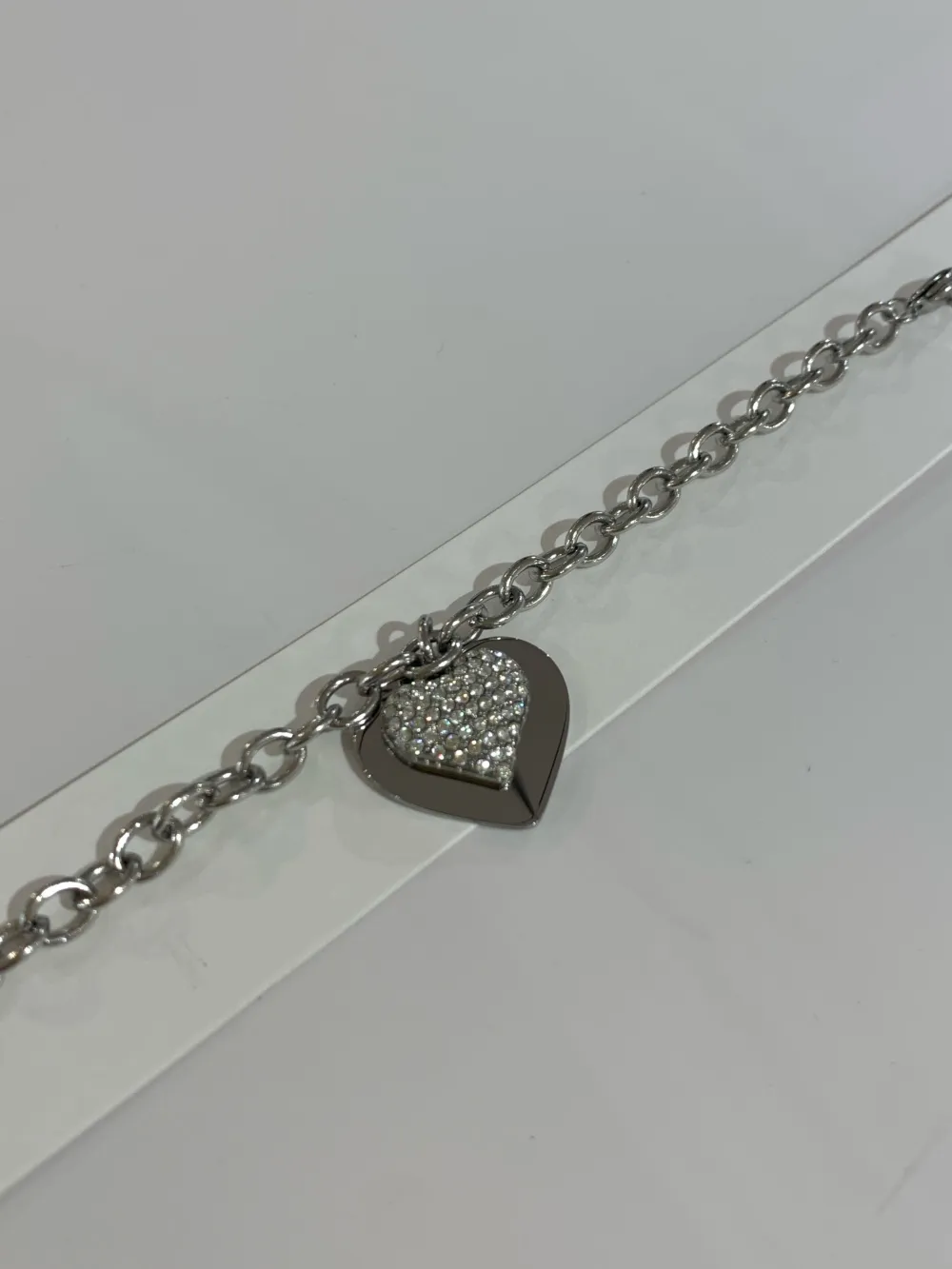 Doppio Cuore-Bracciale in Acciaio con Chiusura - BAC-103-AA6650B (Argento)
