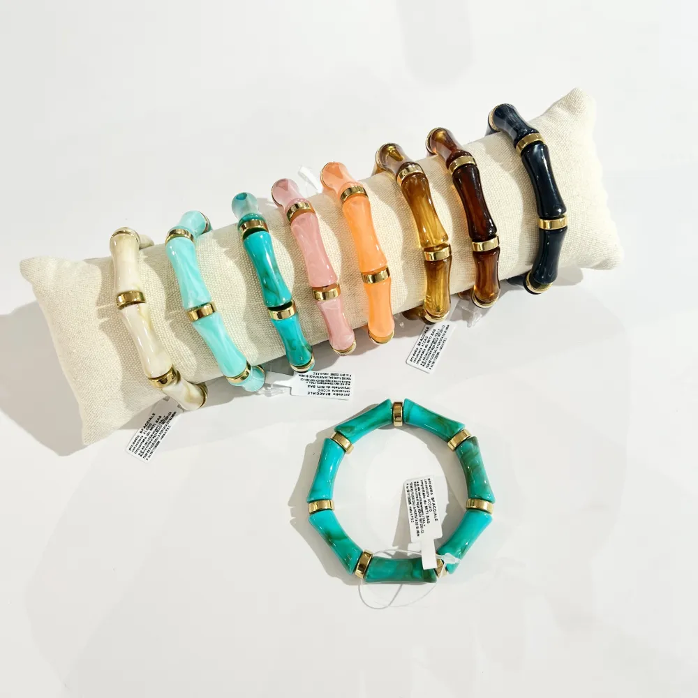 Bambù -Bracciale Elastico  Moda in Acciaio - BR-103-AA6820B (Panna)