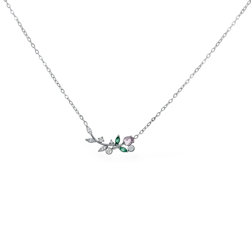 Tulipano -Collana Girocollo in Acciaio - CAC-795-10606 (Argento)