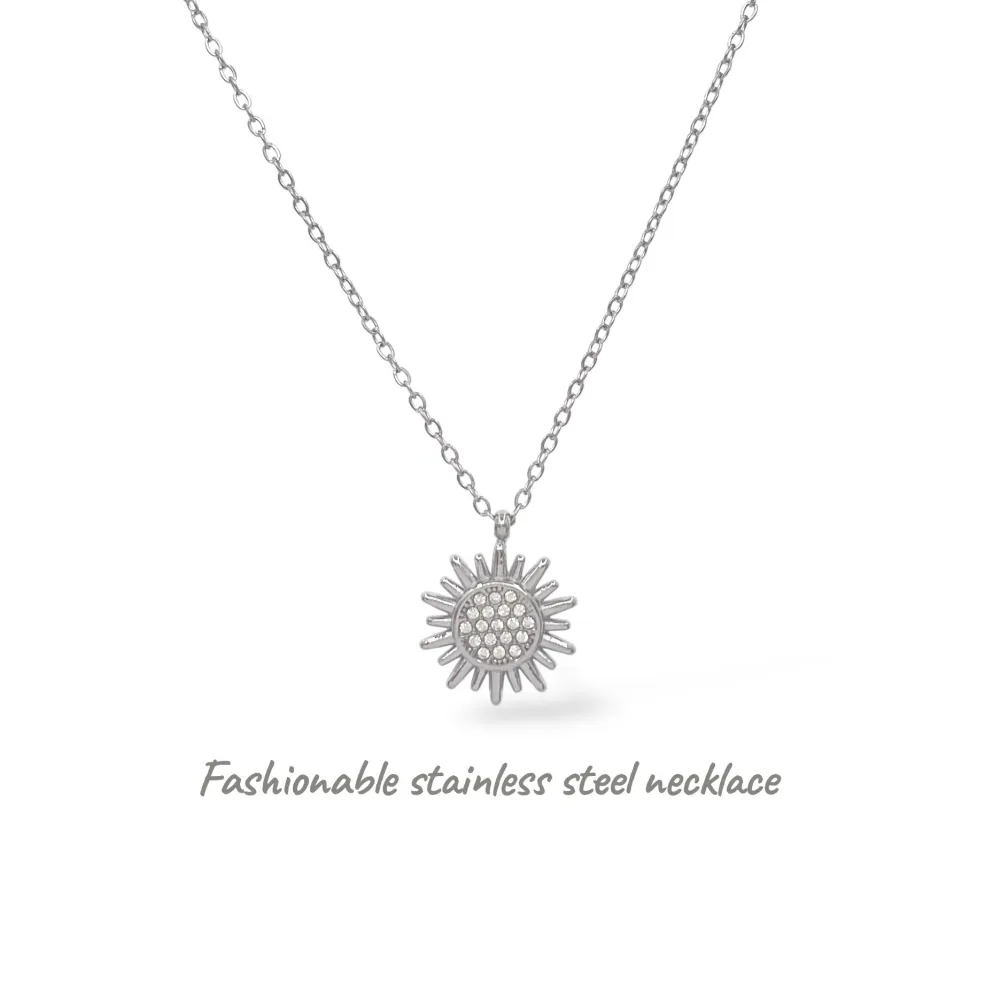 Sole-Collana Corta in Acciaio - CL-795-10537 (Argento)