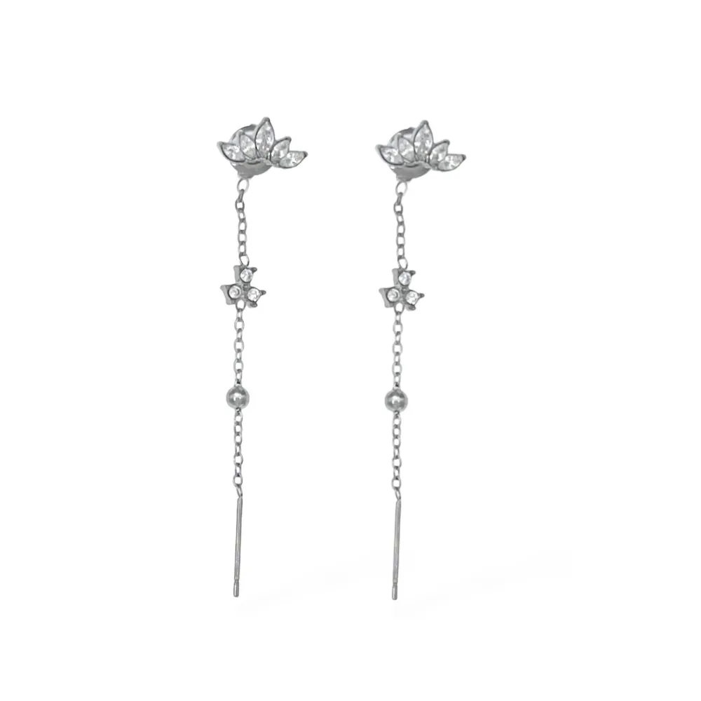Fiore-Orecchini in Acciaio - OR-103-AA6858E (Argento)