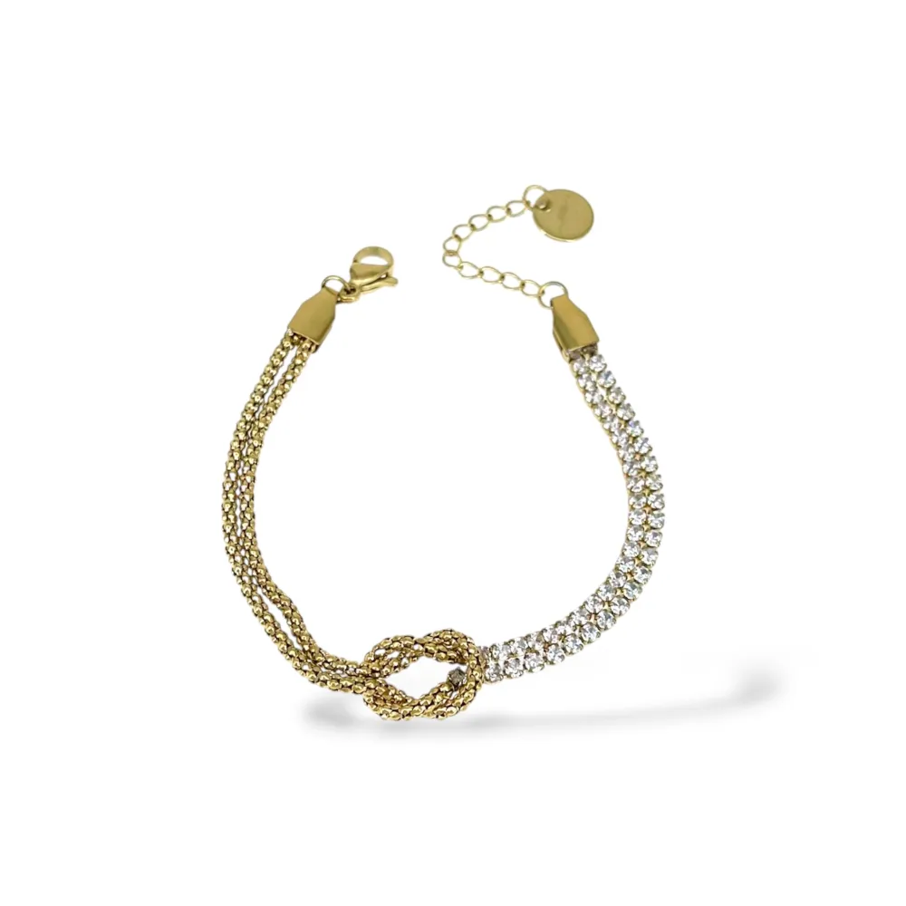 Nodo multifili-Bracciale in Acciaio - BR-413-3288 (Oro Giallo)