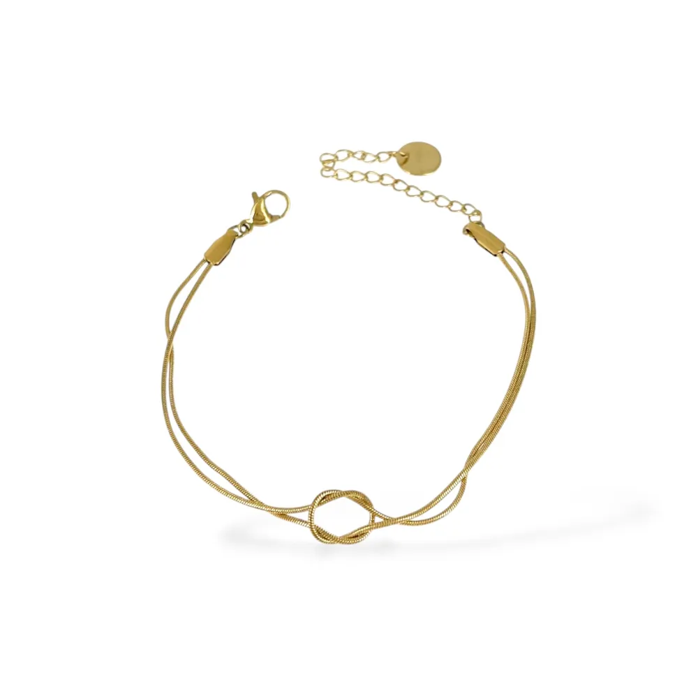 Nodo-Bracciale in Acciaio - BR-413-3289 (Oro Giallo)