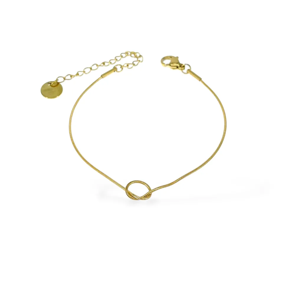 Nodo-Bracciale in Acciaio - BR-413-3290 (Oro Giallo)