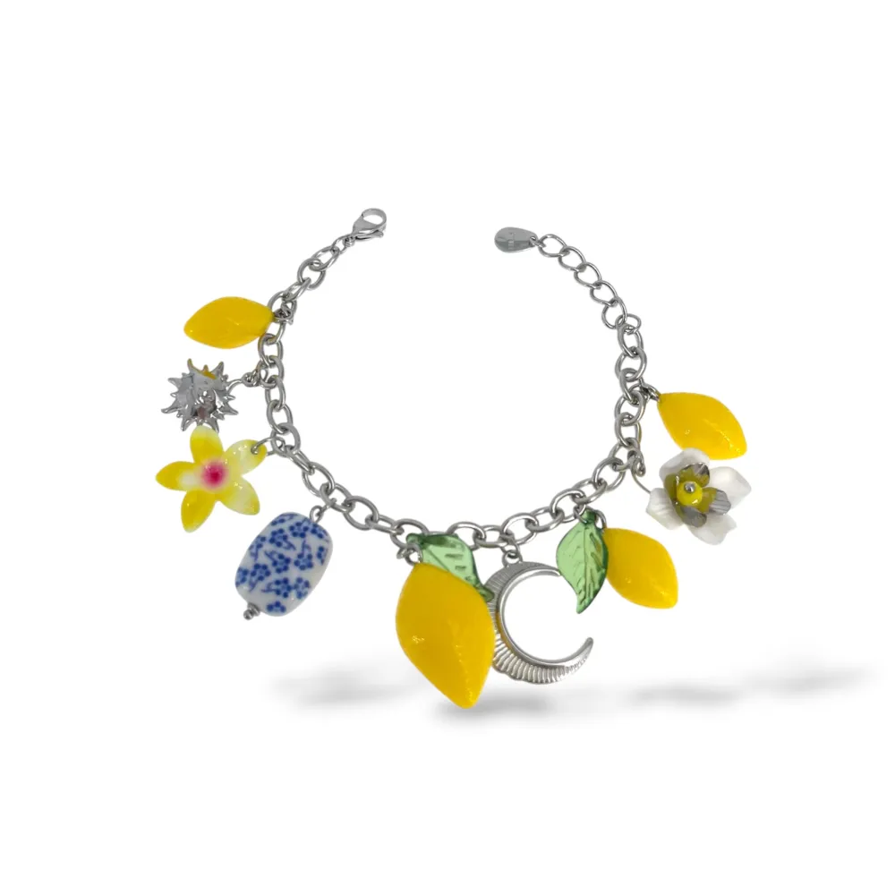 Limone Fiore Ceramica-Bracciale in Acciaio - BR-732-639