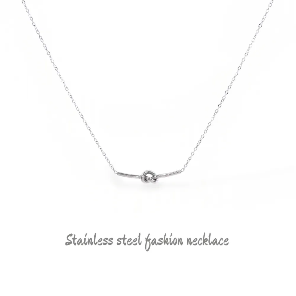 [CL-413-3795] Nodo-Collana Corta in Acciaio - CL-413-3795 (Argento)